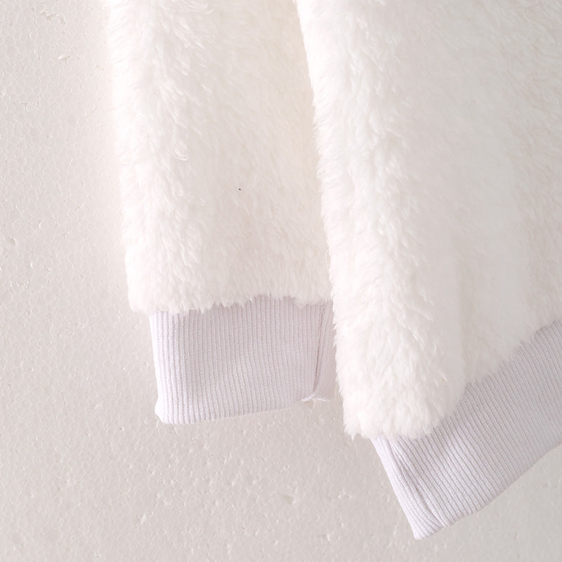 (In Stock L29-3-3)Girls Fall Kitty Embroidery Fleece Outfit Set