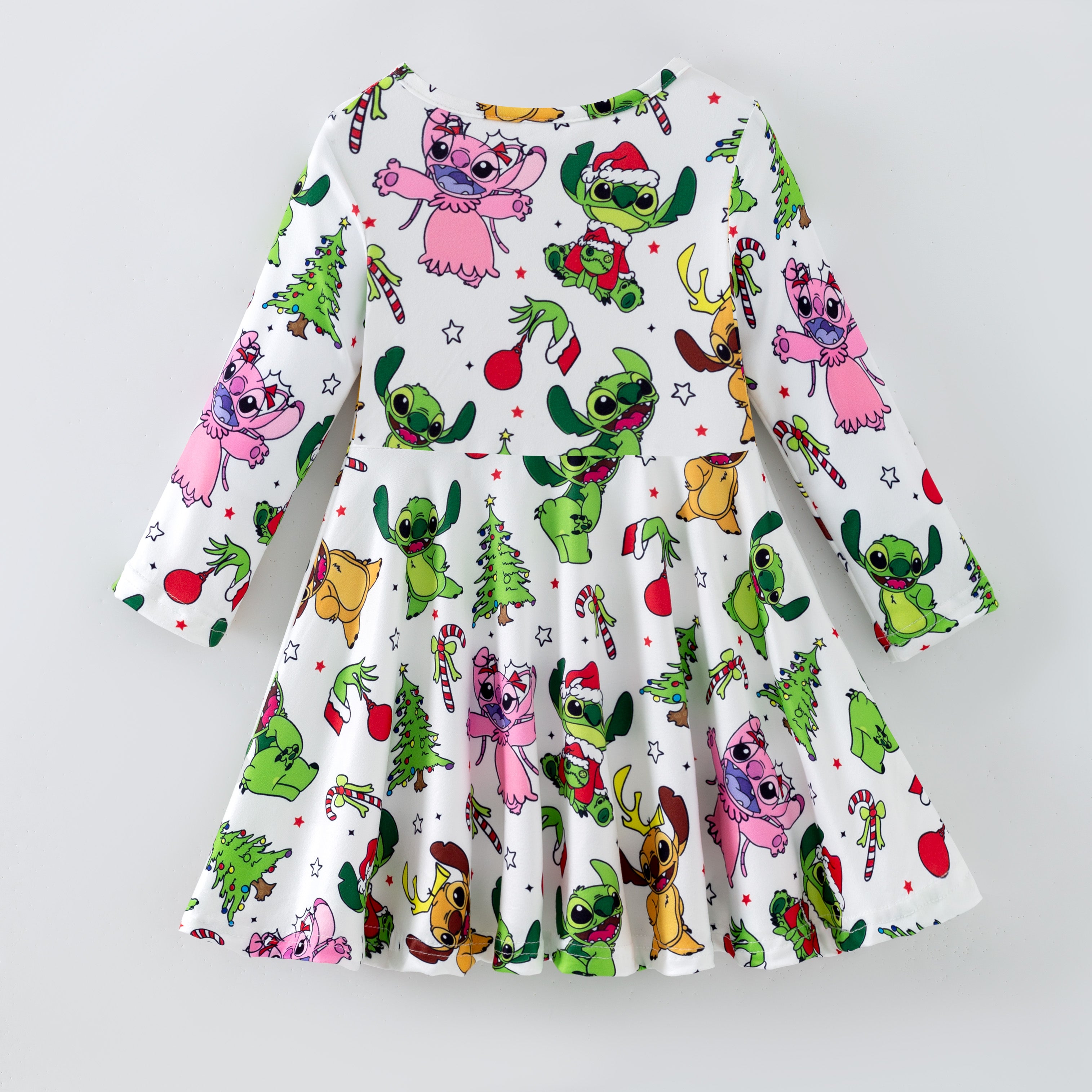 (Pre Order,Prepack Zone)Girls Christmas Cartoon Print Dress(Mix Size)