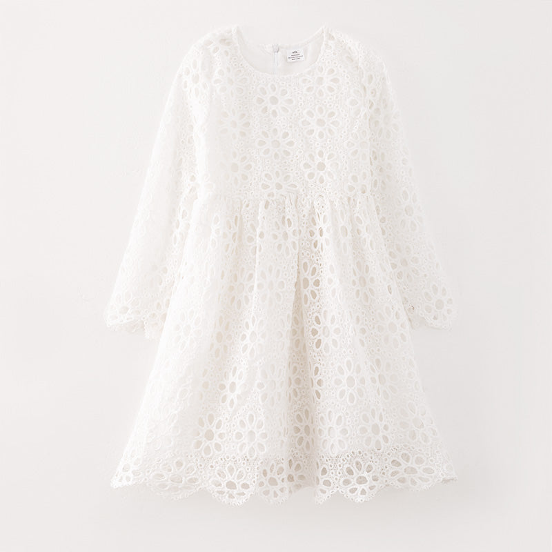 (In Stock G26-2-1)Mommy and Me Fall Lace Floral Dress