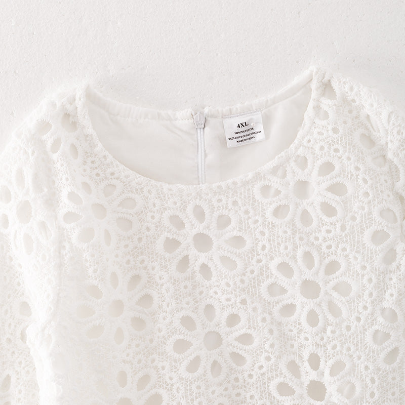 (In Stock G26-2-1)Mommy and Me Fall Lace Floral Dress