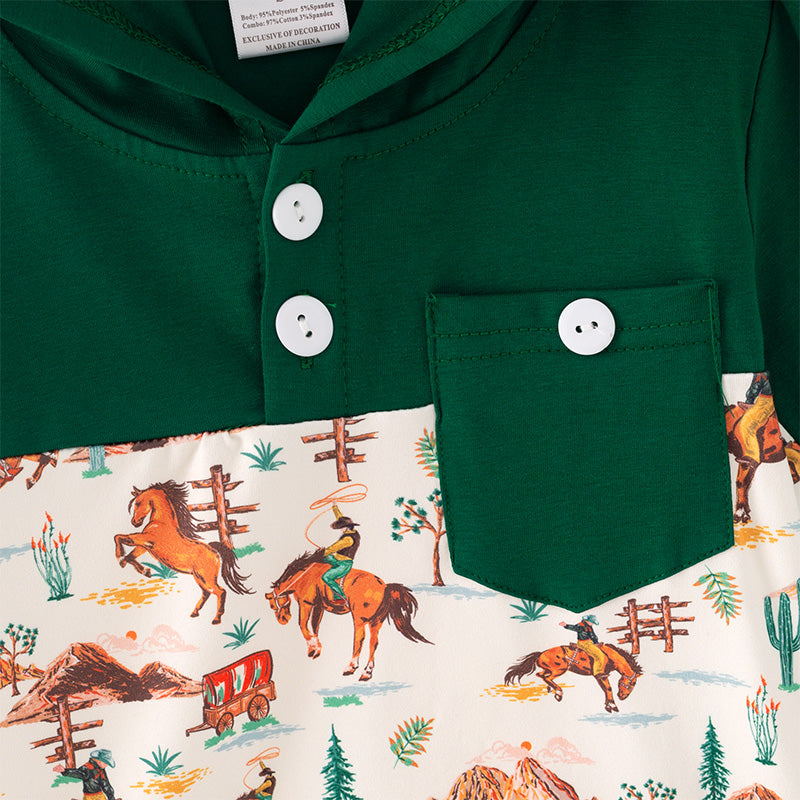 (In Stock)Boys Fall Horse Print Hoodie