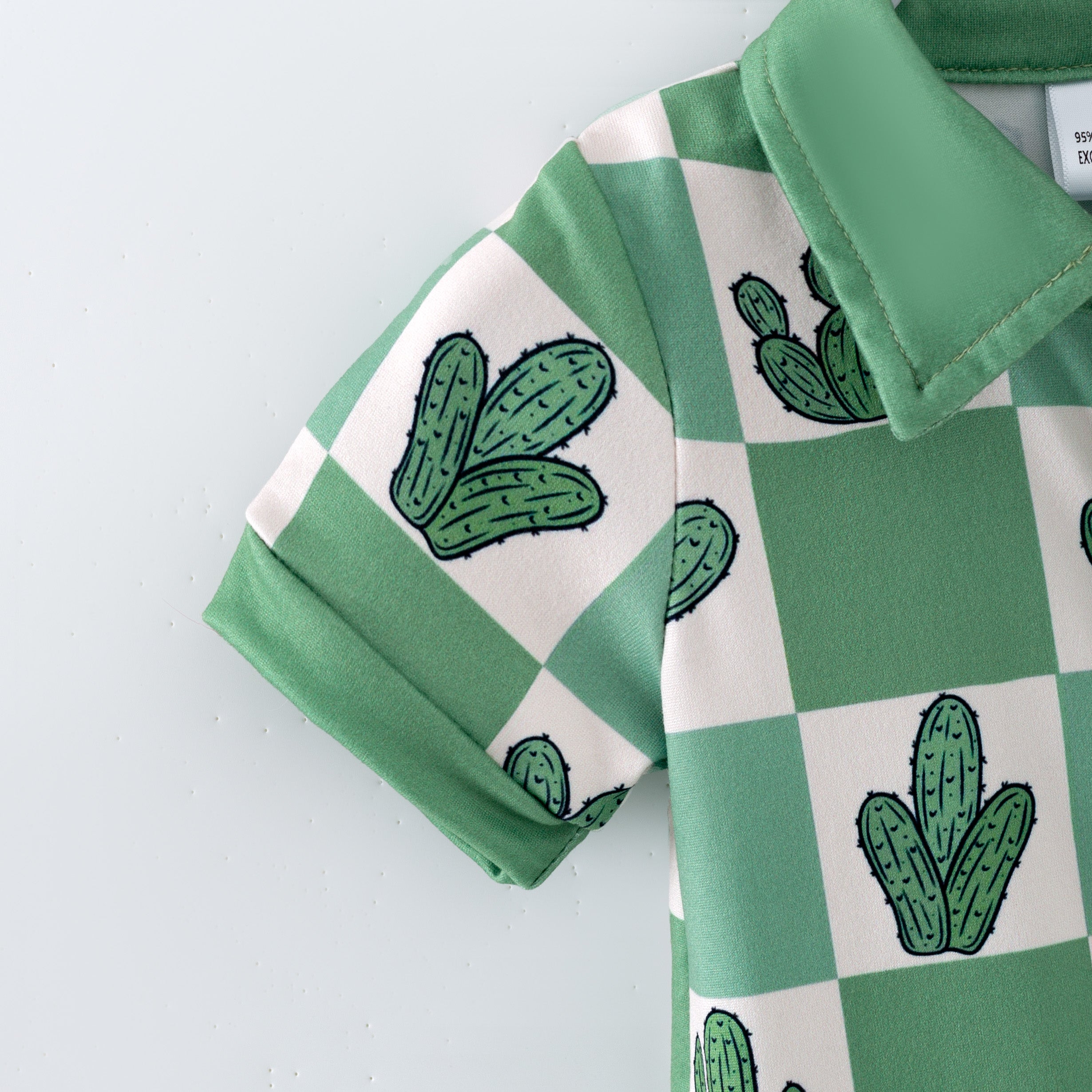 (Pre Order,Prepack Zone)Boys Spring Cactus Print Top&Romper