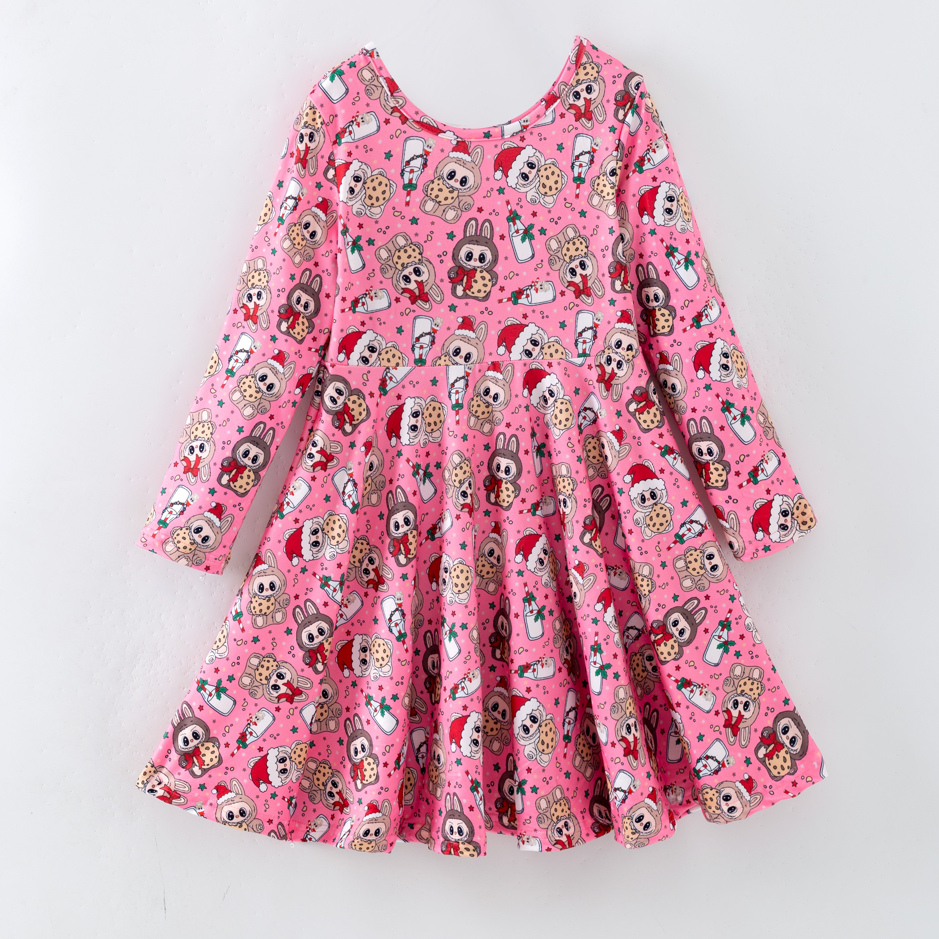 (Pre Order,Prepack Zone)Girls Christmas LBB Print Dress(Mix Size)