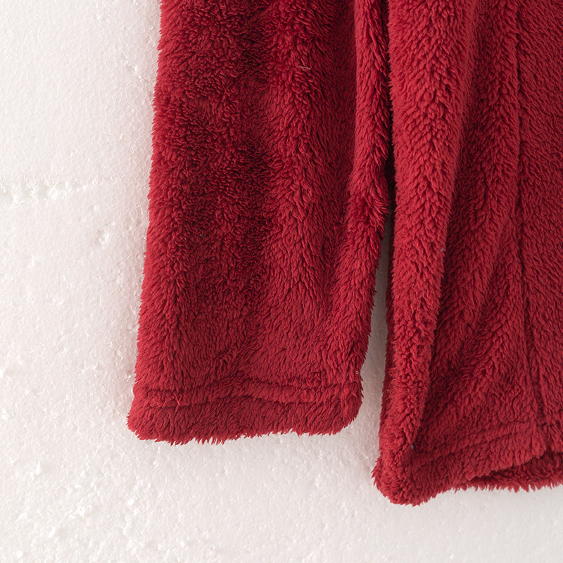 (In Stock L16-2-1)Adults Fall and Winter Dark Red Plush Coat