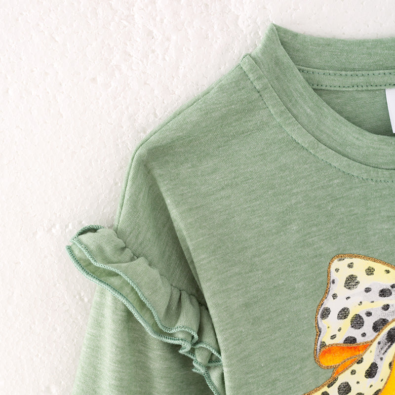(In Stock)Girls Thanksgiving Pumpkin Print Top