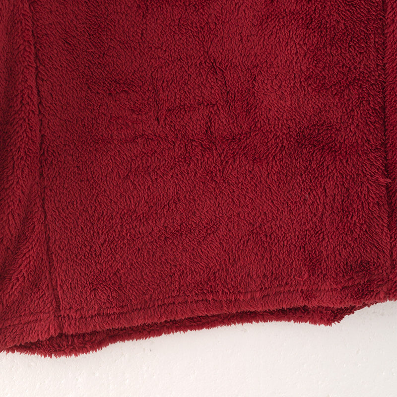 (In Stock L16-2-1)Adults Fall and Winter Dark Red Plush Coat