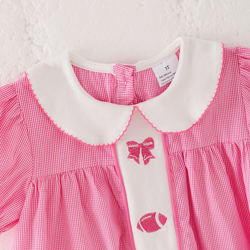 (In Stock)Girls Summer Football Embroidery Dress