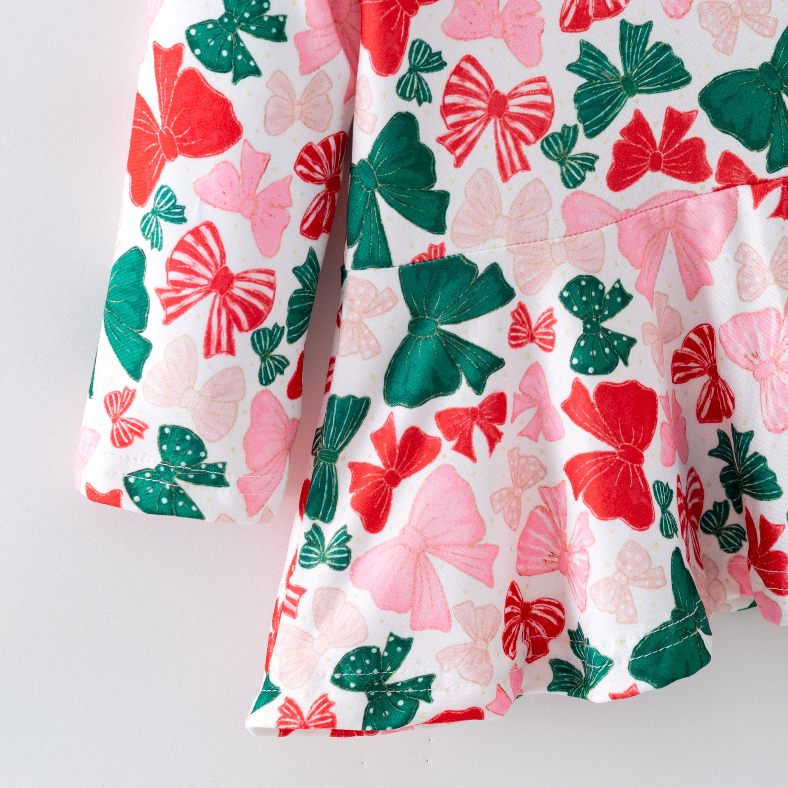 (Pre Order,Prepack Zone)Girls Christmas Bow Print Set(Mix Size)