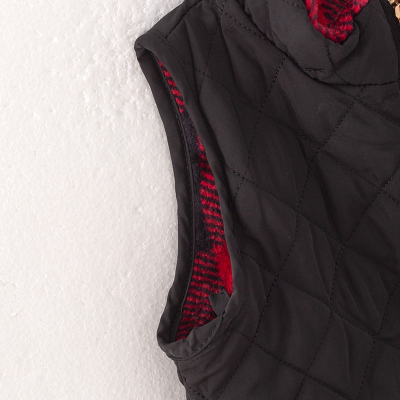 (In Stock L16-3-1 L16-1-1)Mommy and Me Black Reversible Vest