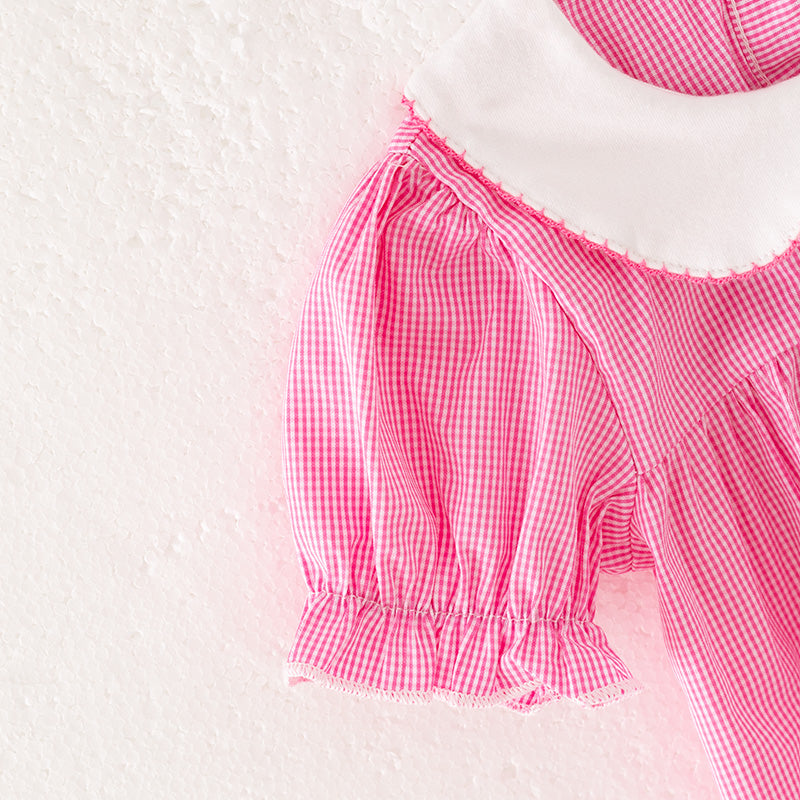 (In Stock)Toddler Girls Summer Football Embroidery Romper