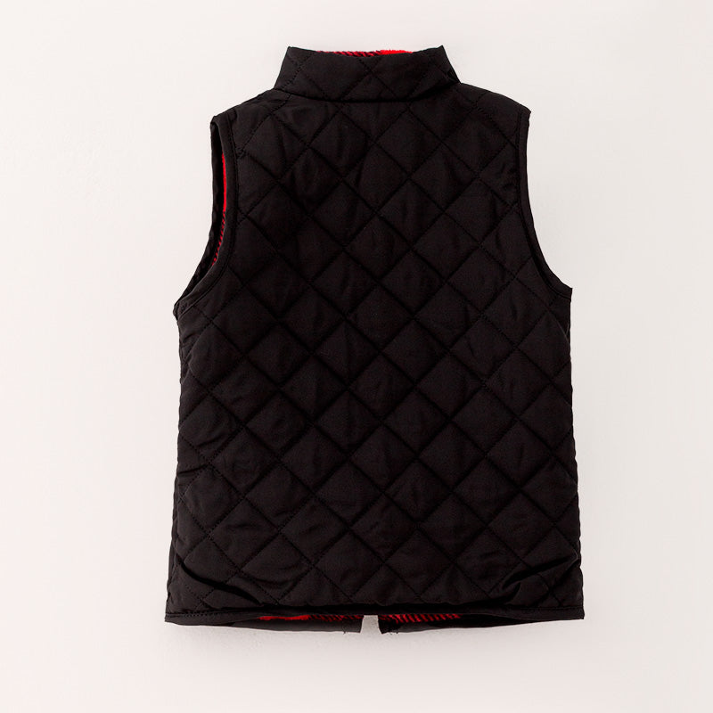 (In Stock L16-3-1 L16-1-1)Mommy and Me Black Reversible Vest