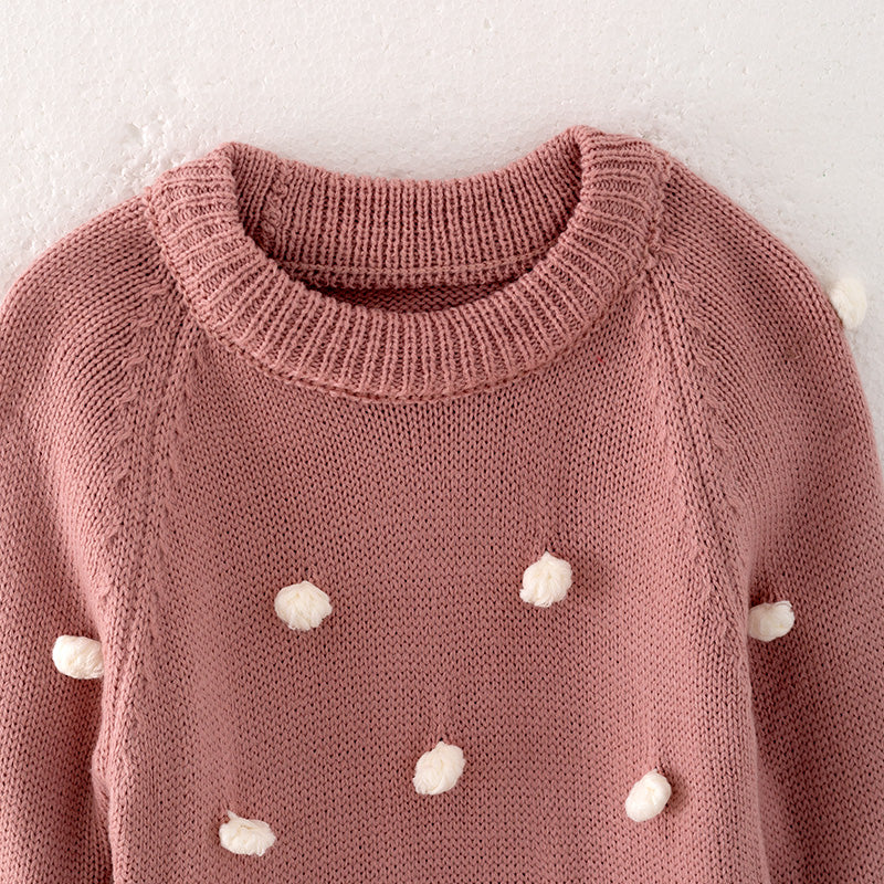 (In Stock L17-5-1)Girls Fall and Winter Smoky Pink Sweater