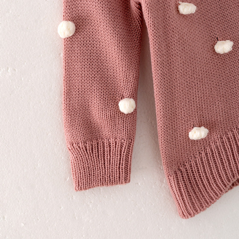 (In Stock L17-5-1)Girls Fall and Winter Smoky Pink Sweater