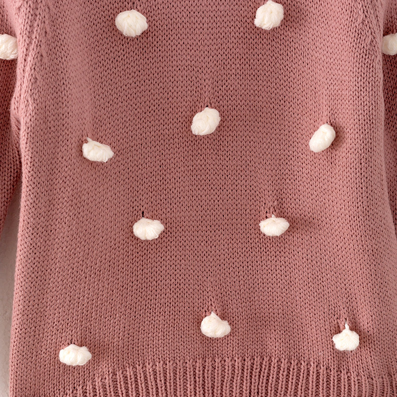 (In Stock L17-5-1)Girls Fall and Winter Smoky Pink Sweater