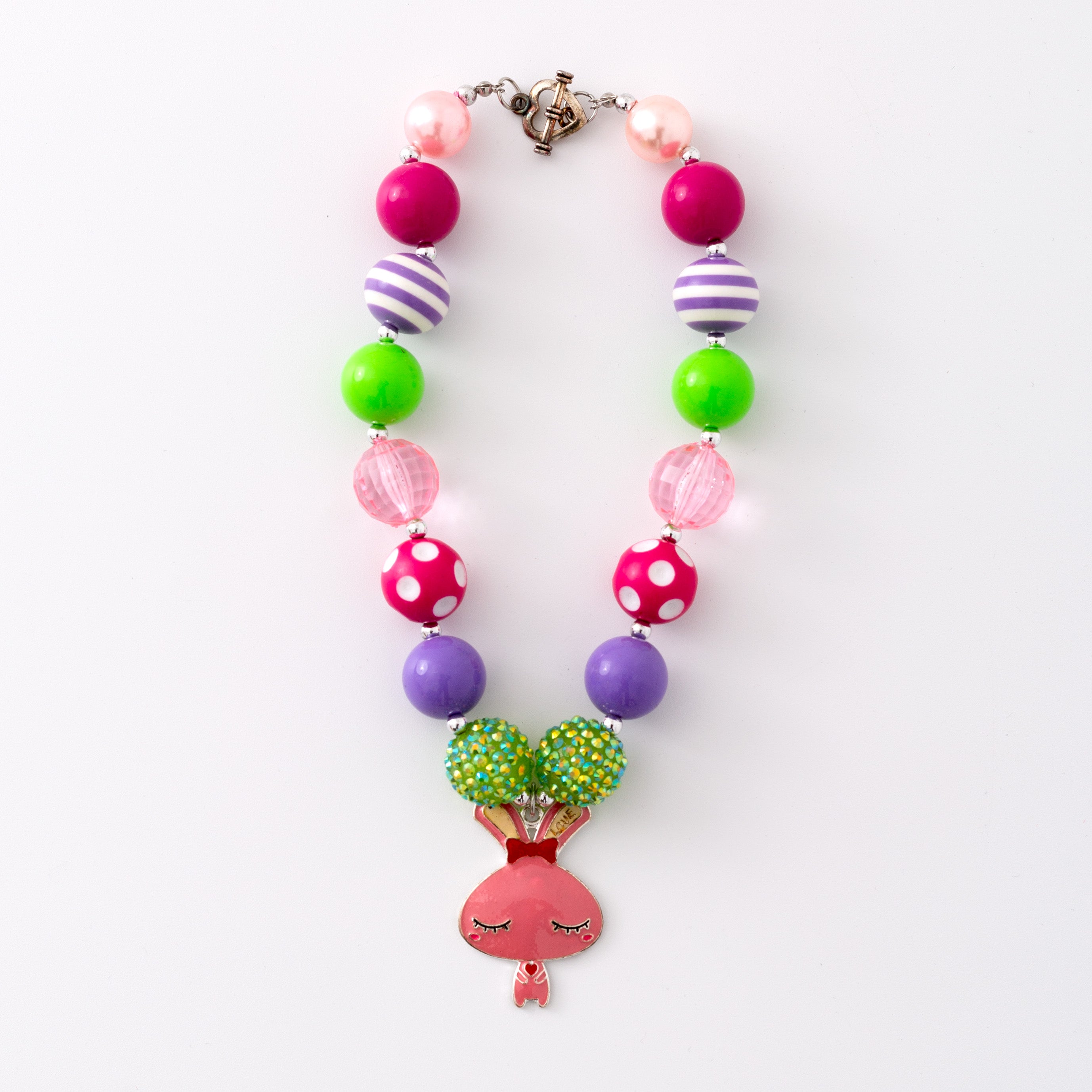 (In Stock G11)Girls Rhinestone Beaded Necklace