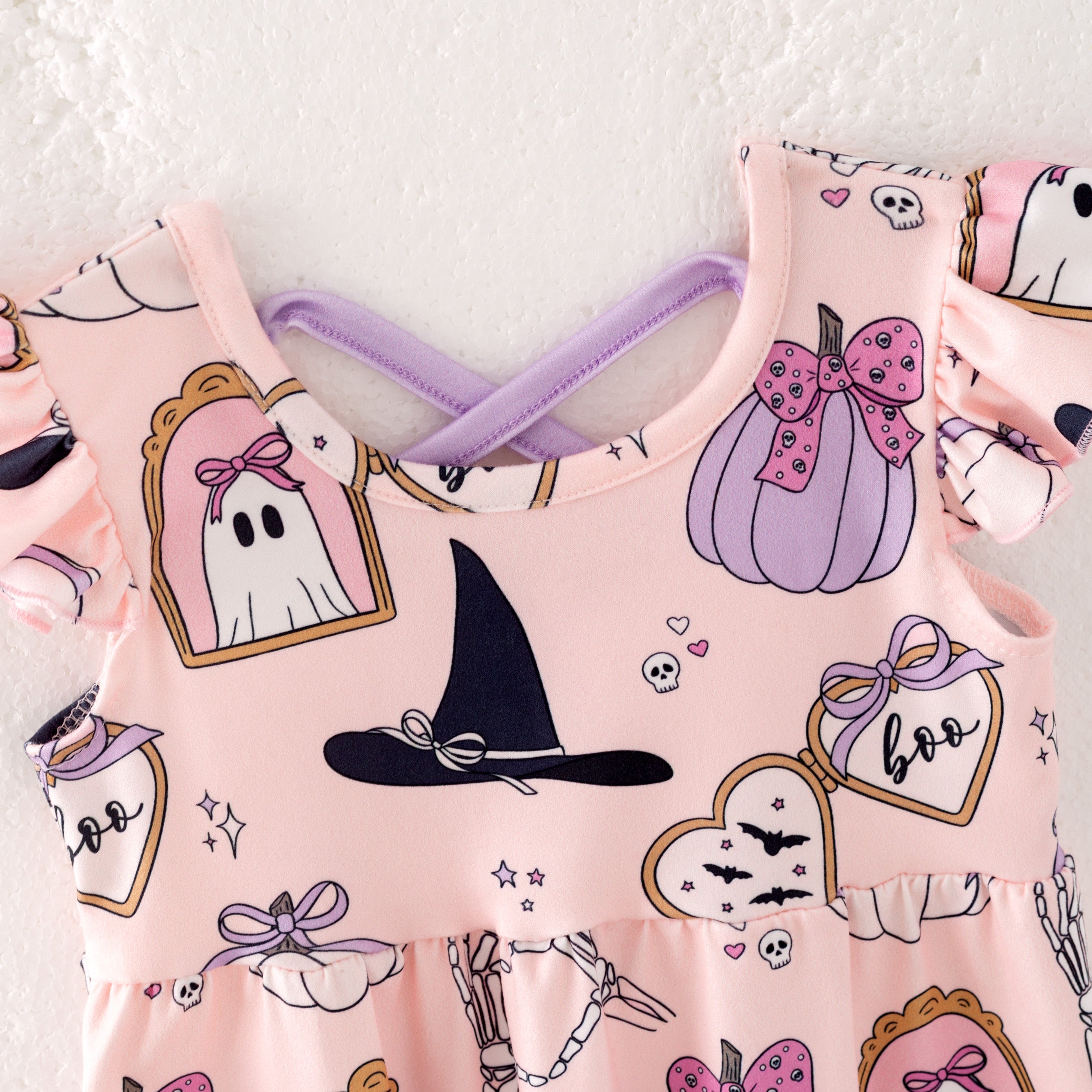 (Pre Order)Family Halloween Cartoon Print Dress,Set&Romper