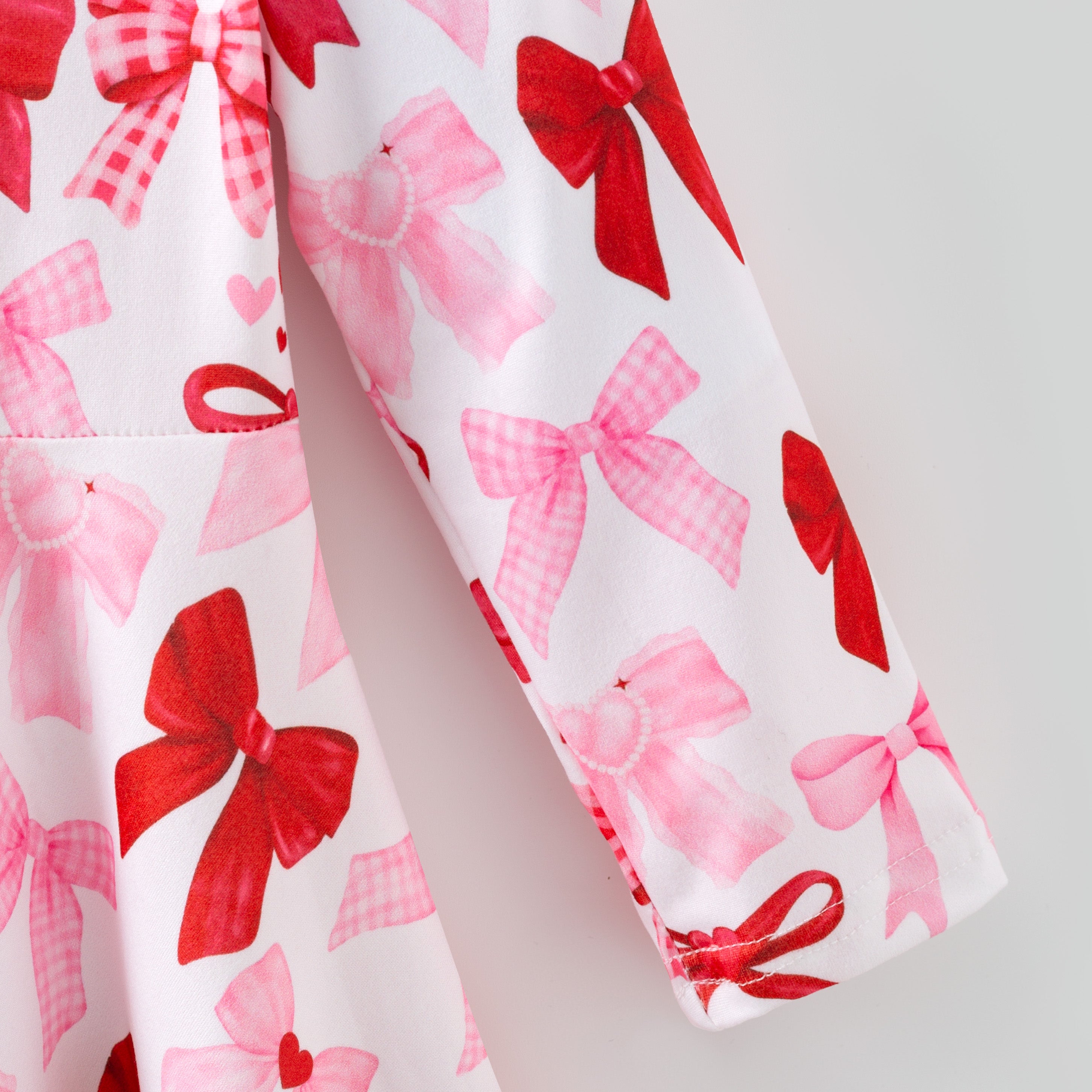(Pre Order,Prepack Zone)Girls Valentine's Day Bow Print Dress(Mix Size)