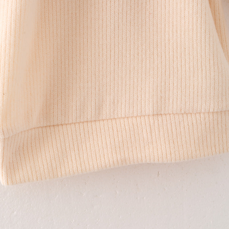 (In Stock L18-4-1)Girls Fall Cream Knit Dress with Belt