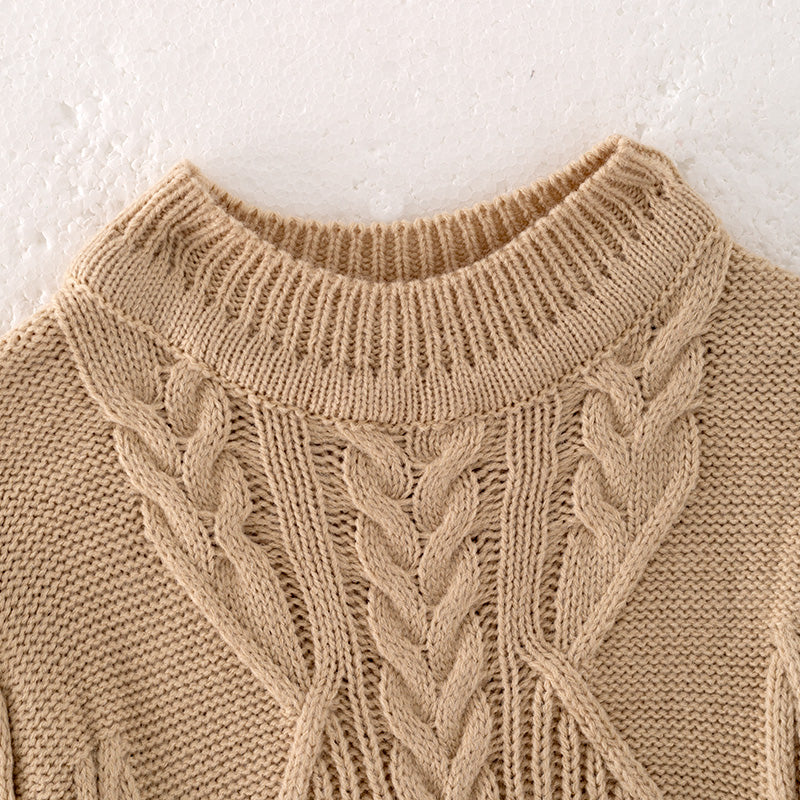 (In Stock L18-4-1)Girls Fall Twist Sweater Dress