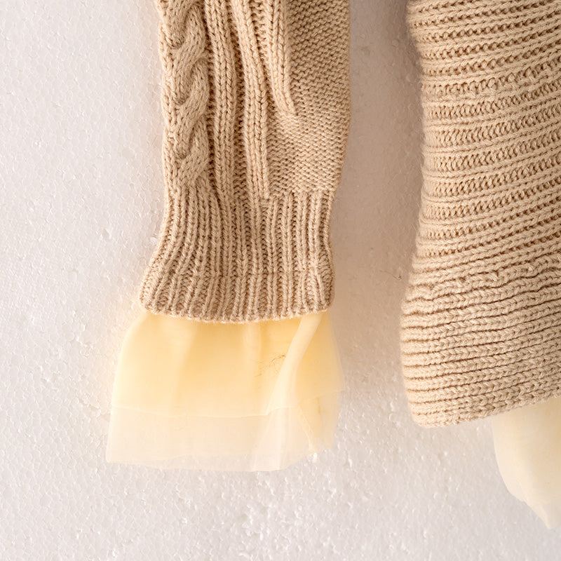 (In Stock L18-4-1)Girls Fall Twist Sweater Dress