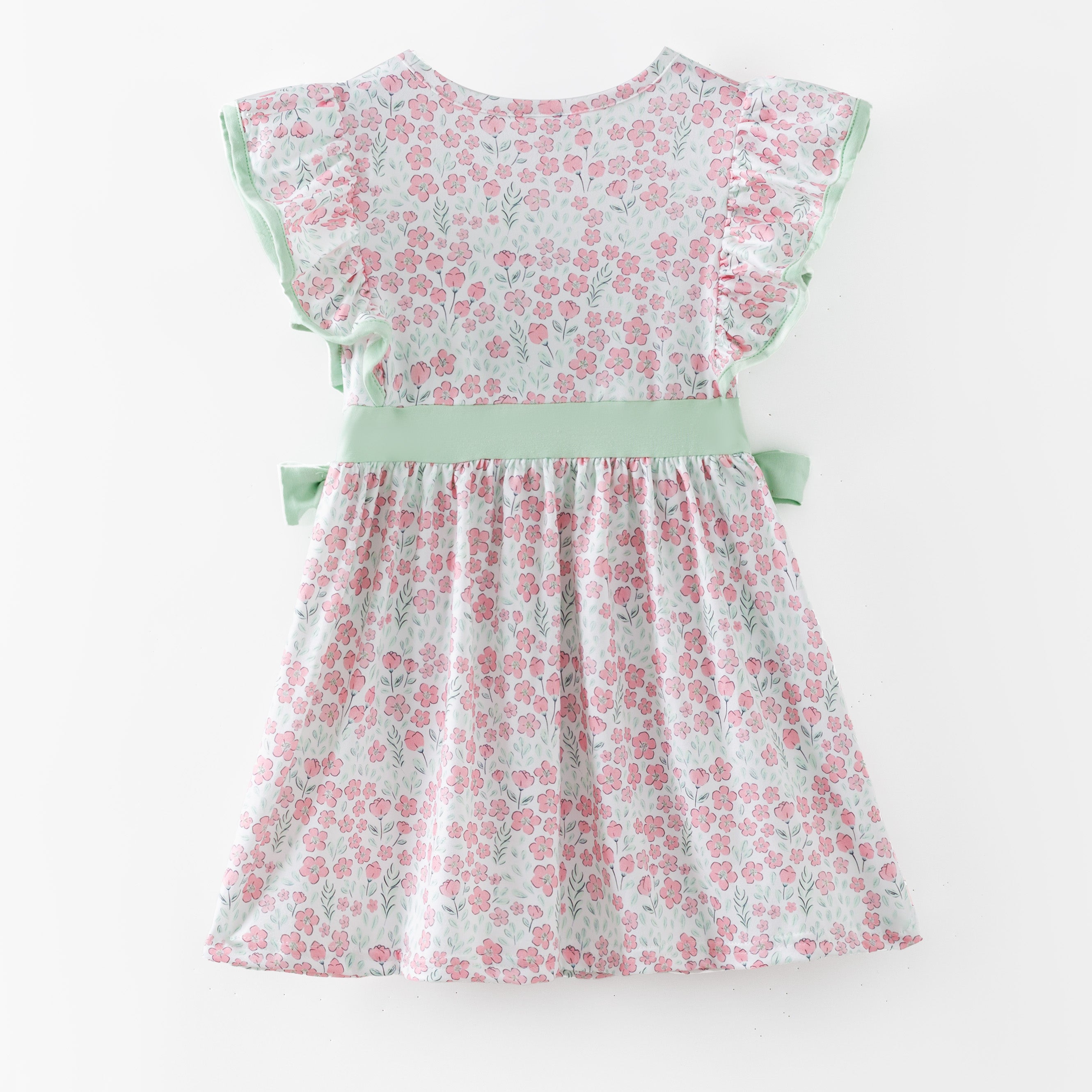 (In Stock)Girls Spring&Summer Applique Ruffle Dress