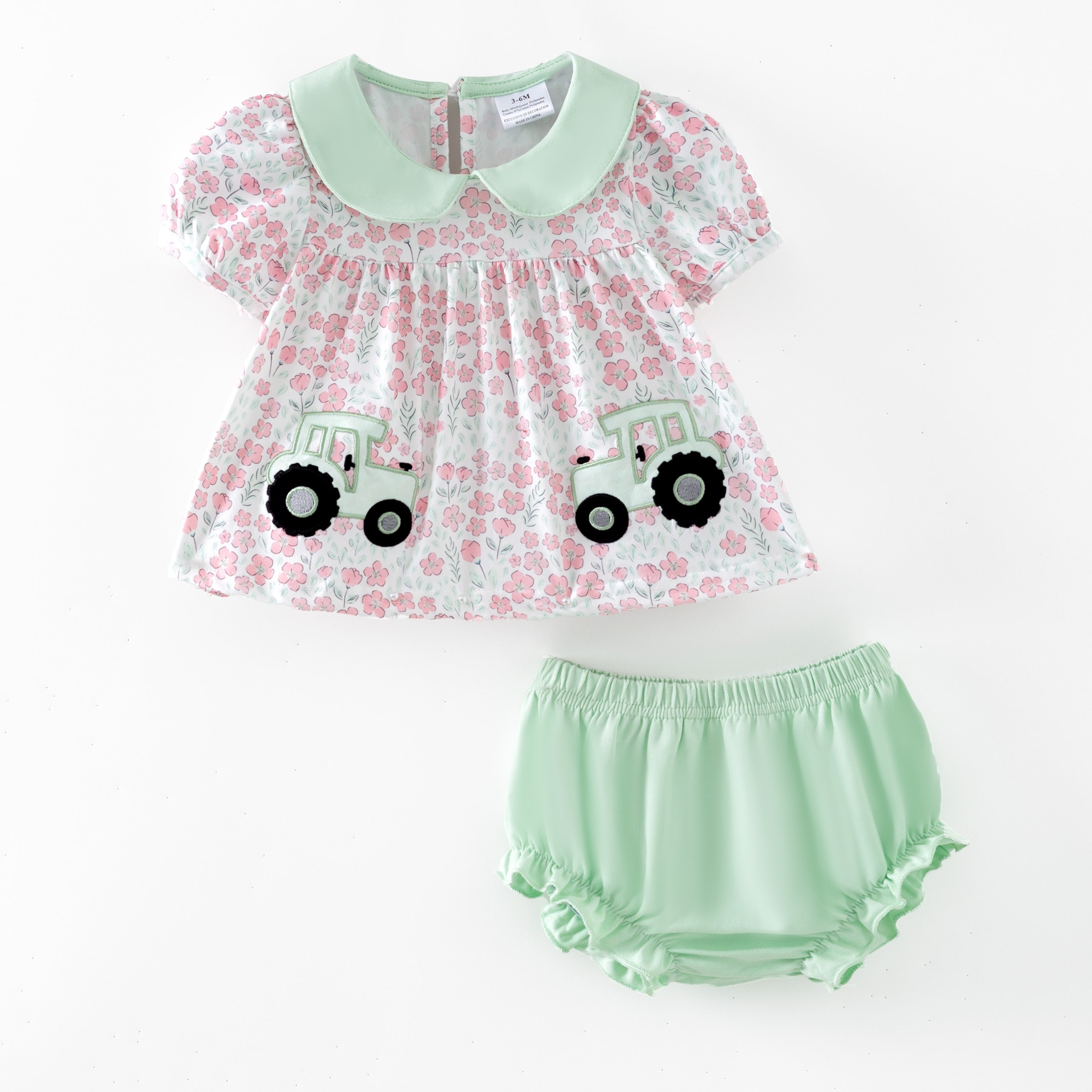(In Stock)Toddler Girls Spring&Summer Applique Bloomer Set