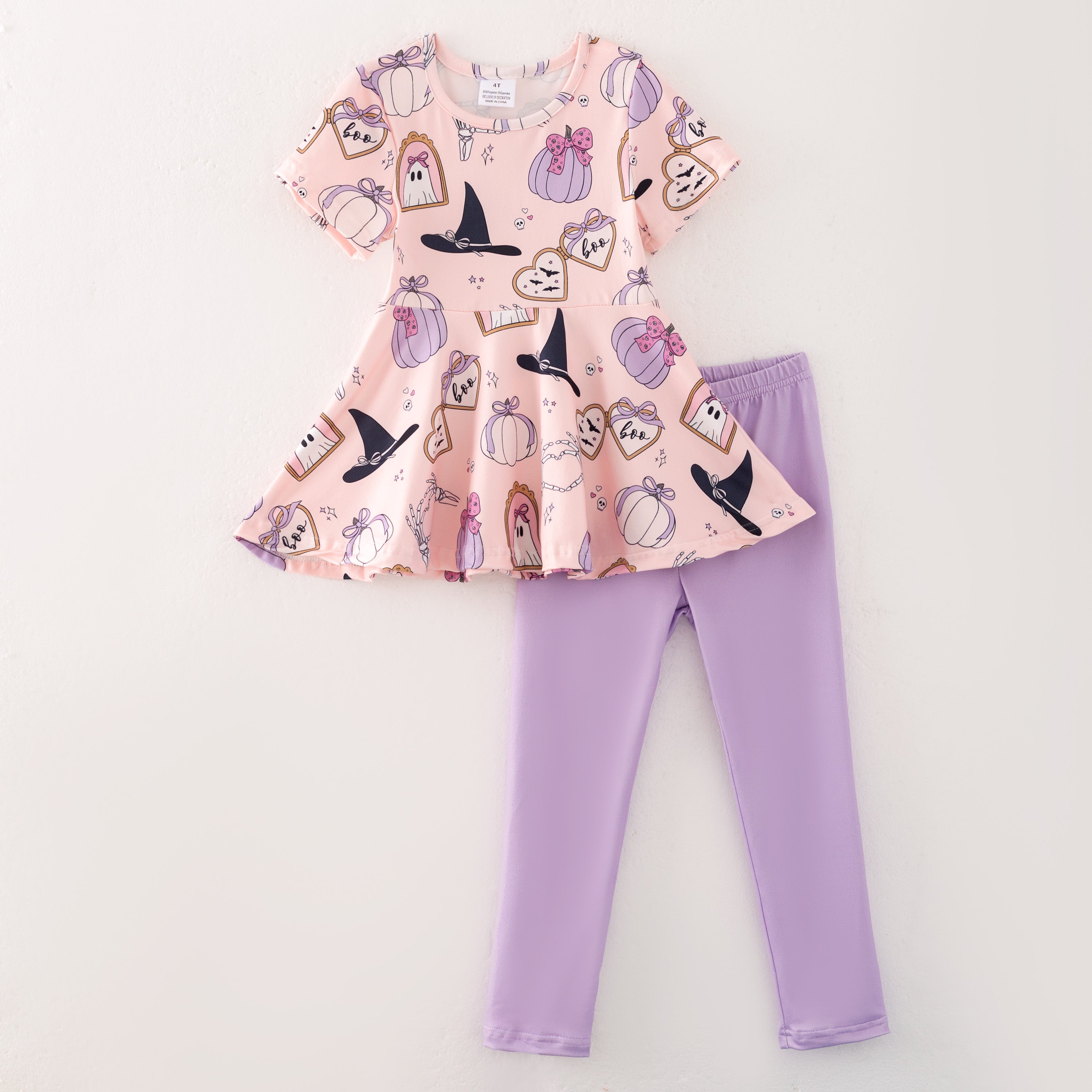 (Pre Order)Family Halloween Cartoon Print Dress,Set&Romper