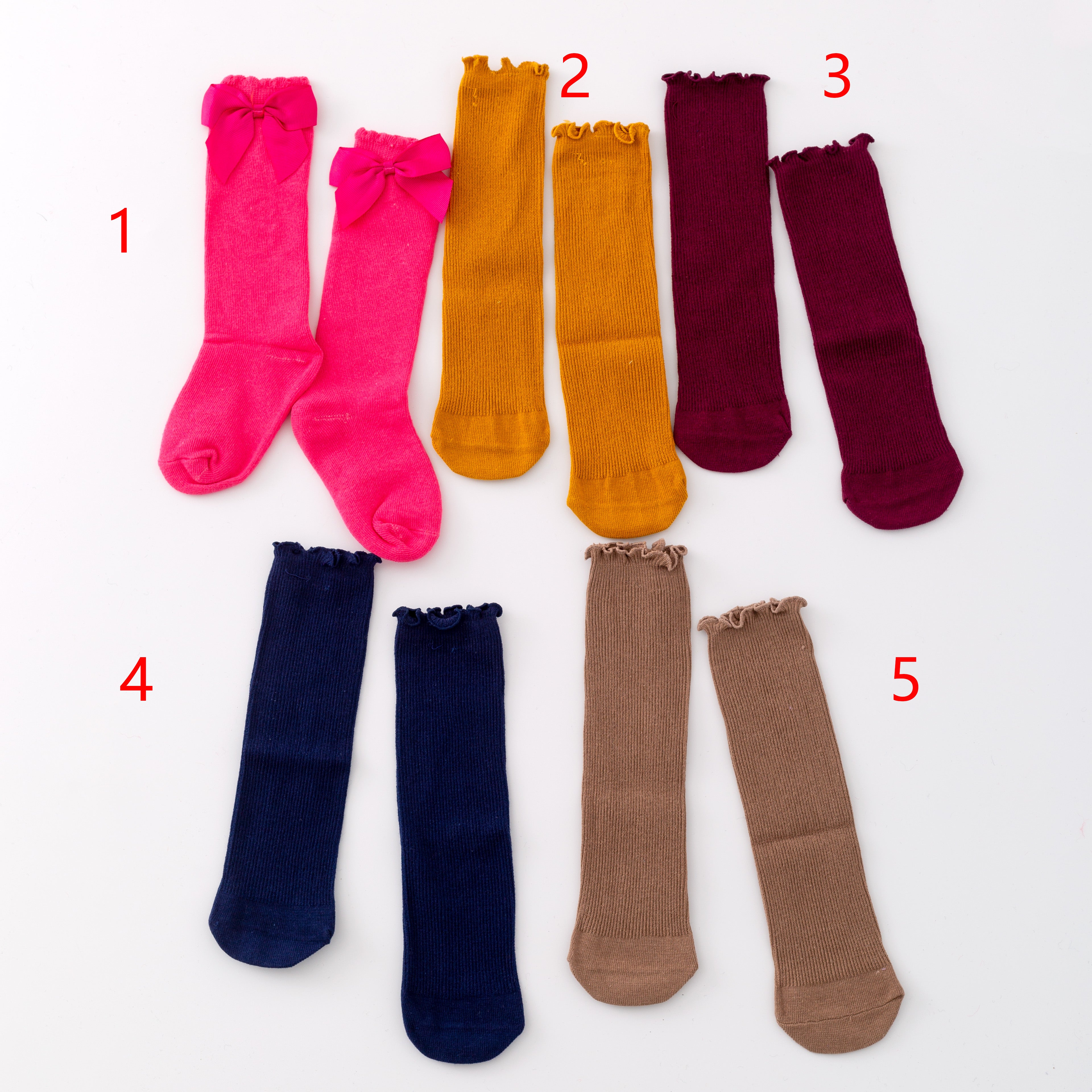 (In Stock)Kids Solid Colored Socks 11.28-1