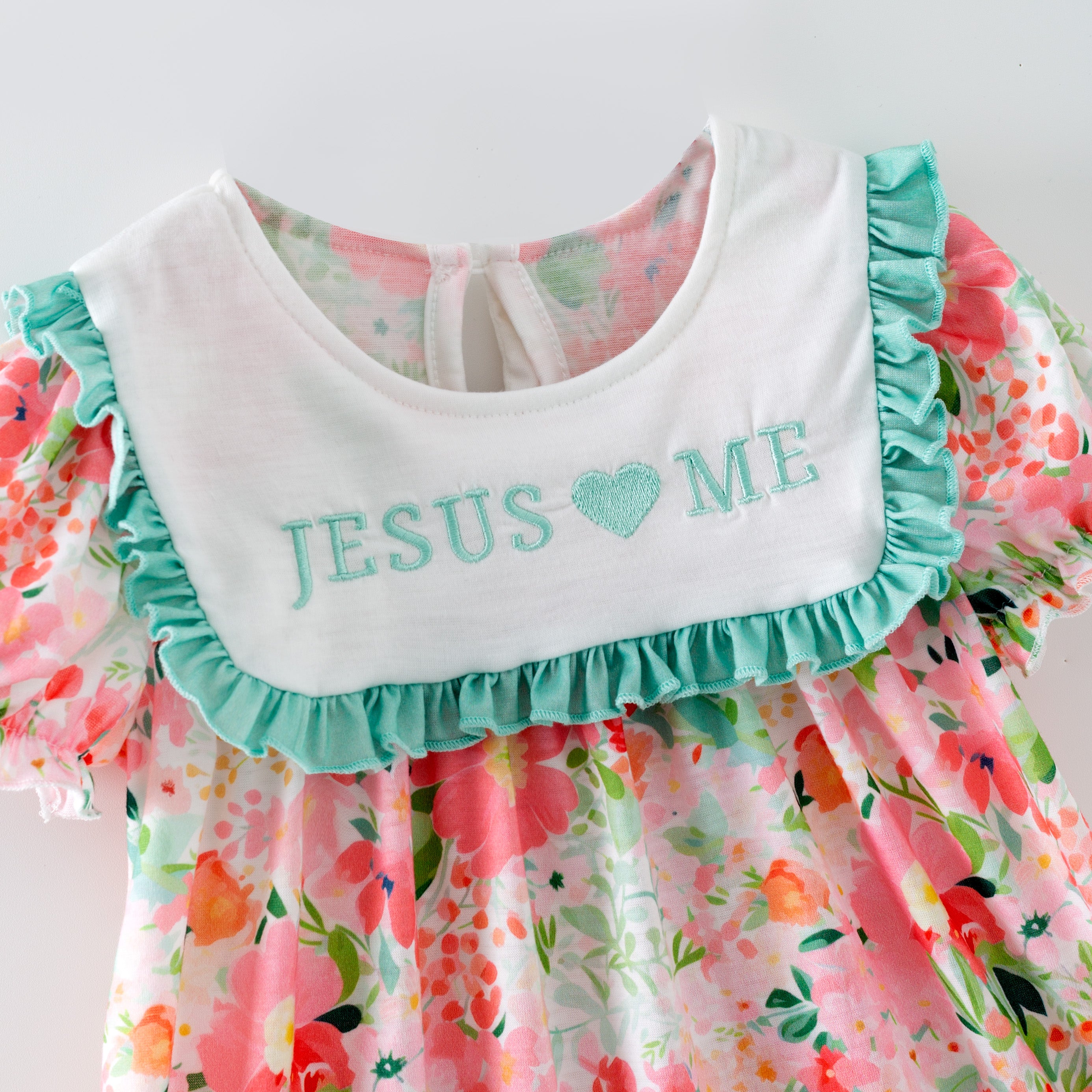 (Pre Order,Prepack Zone)Girls JESUS♥ME Embroidery Dress(Mix Size)