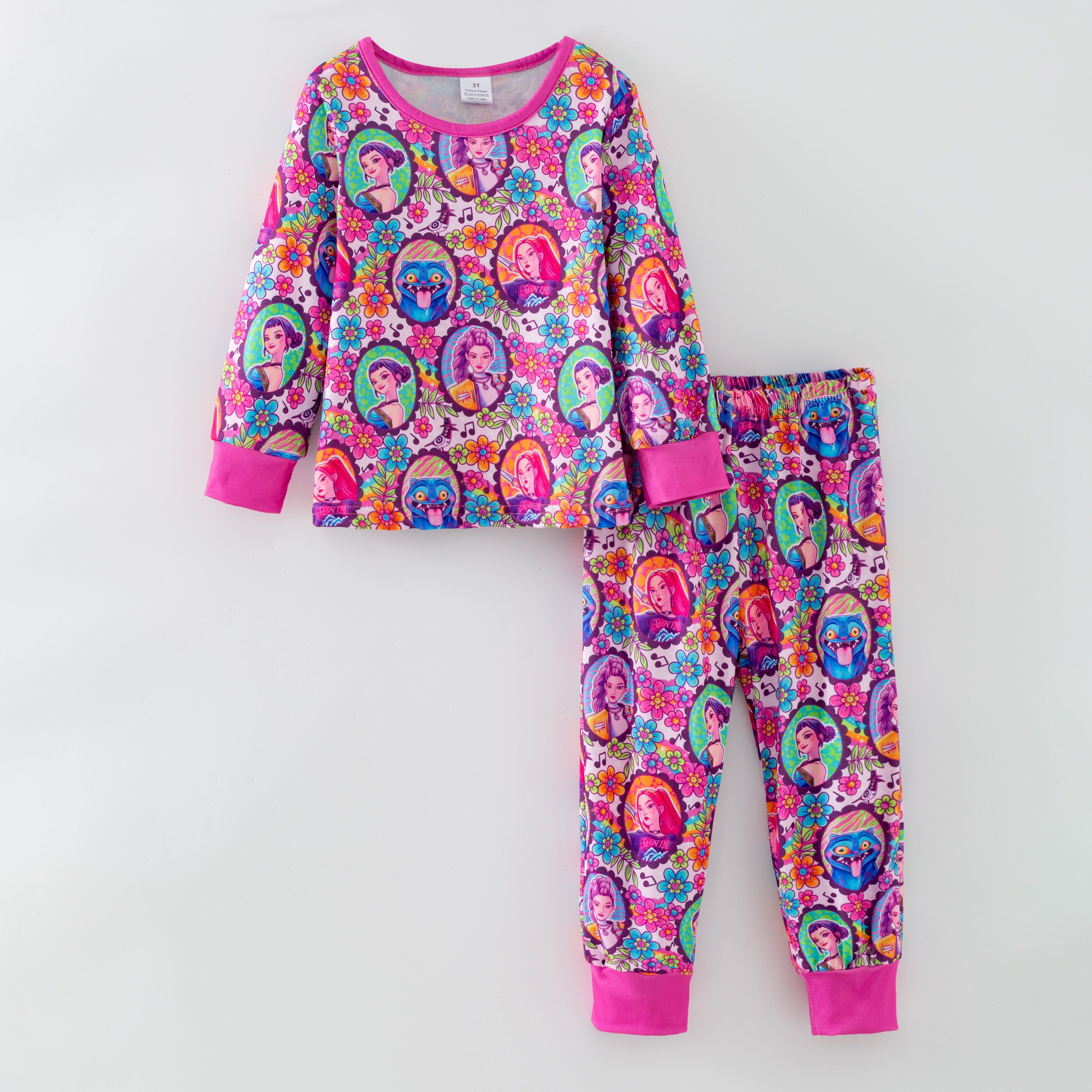 (Pre Order,Prepack Zone)Girls Movie Character Print Pajamas(Mix Size)