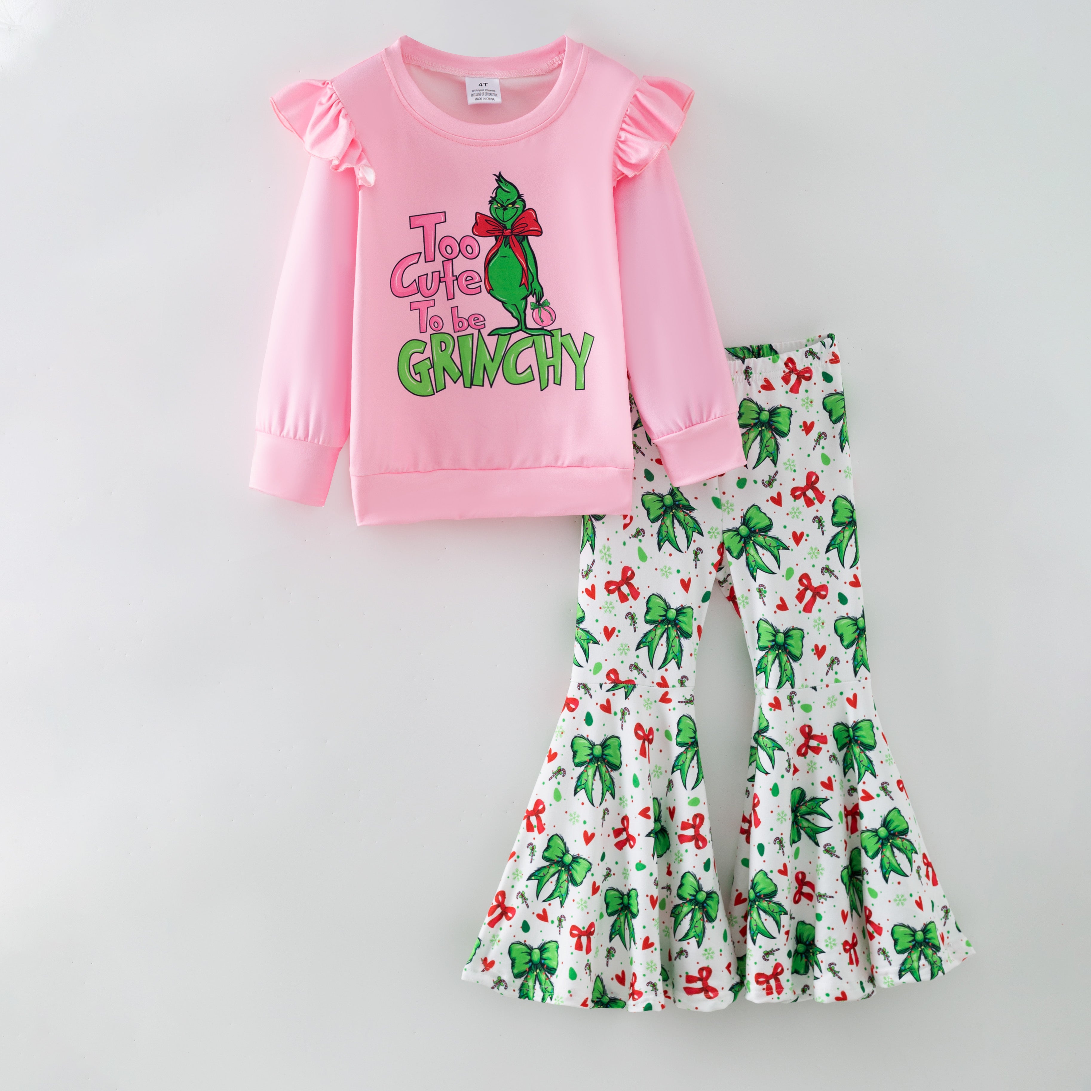 (Pre Order,Prepack Zone)Girls Christmas Cartoon Print Dress&Set(Mix Size)