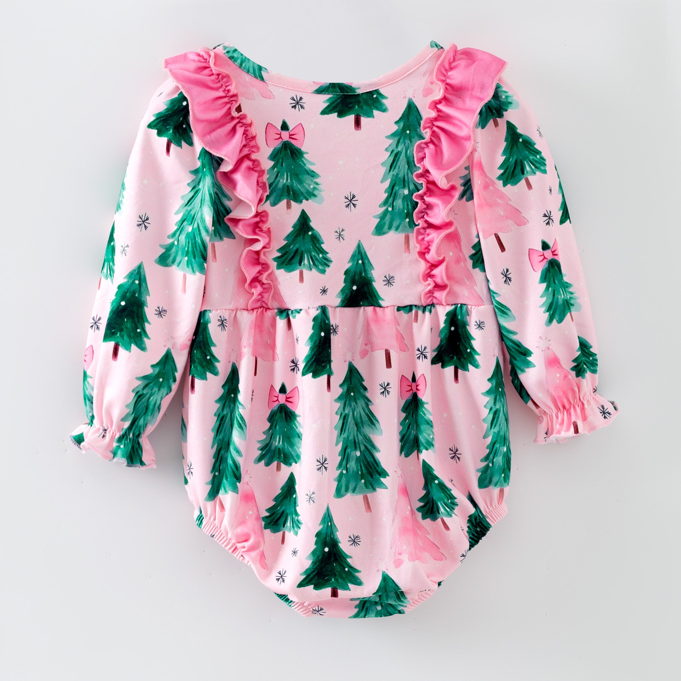 (Pre Order,Prepack Zone)Girls Christmas Tree Print Dress,Set&Romper