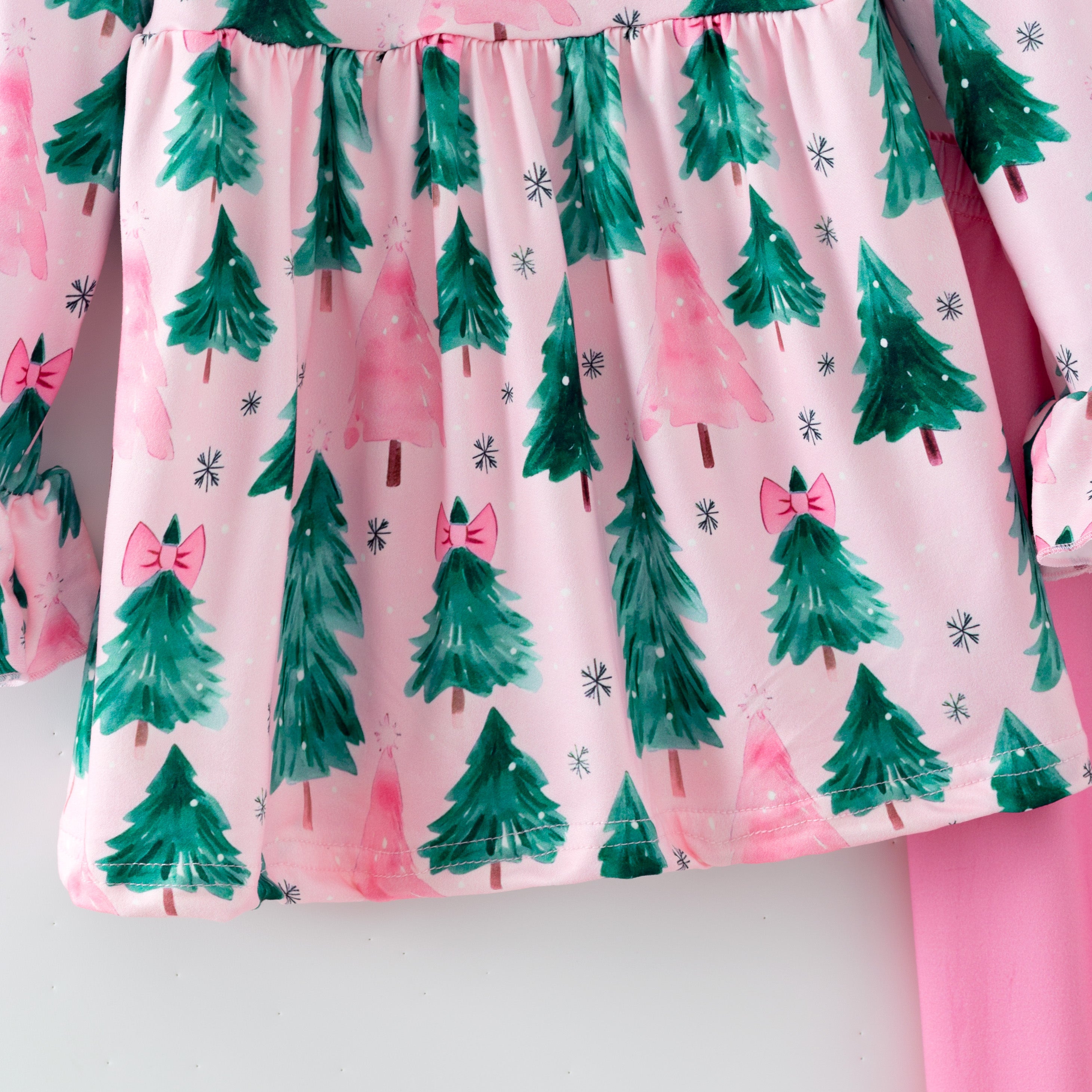 (Pre Order,Prepack Zone)Girls Christmas Tree Print Dress,Set&Romper