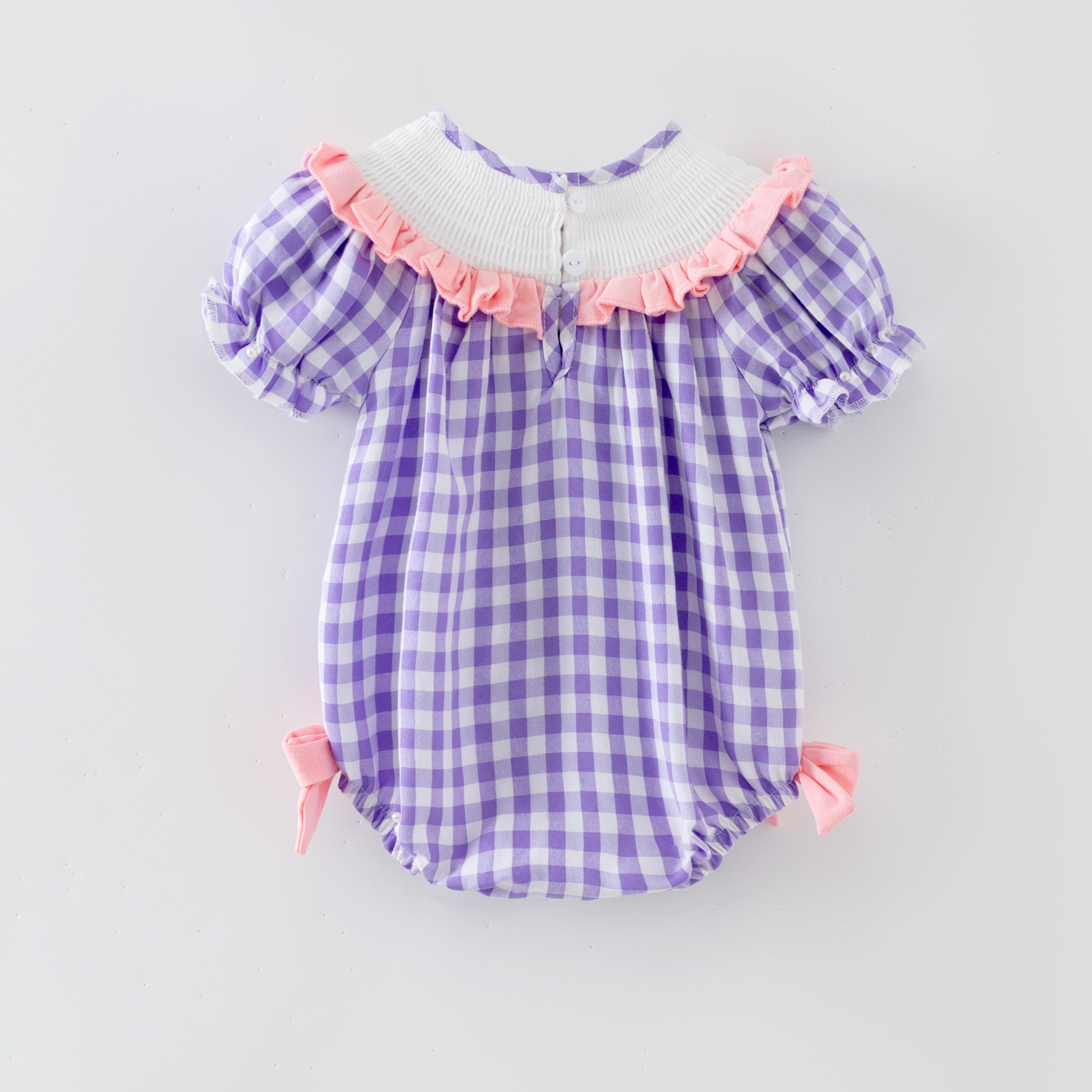 (In Stock)Girls Spring&Summer Tulip Embroidery Smocked Dress&Romper