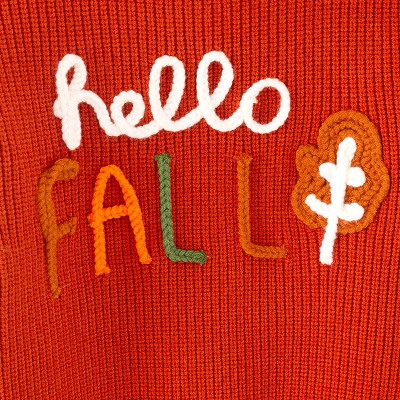 (In Stock)Girls Hello Fall Embroidery Sweater