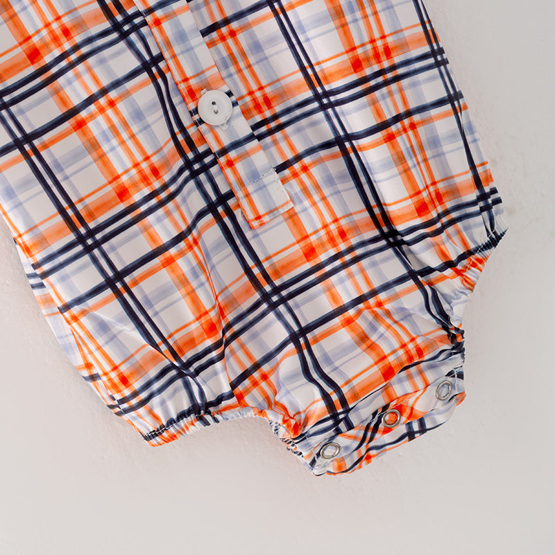 (In Stock G24-04-01)Baby Boys Summer Plaid Romper