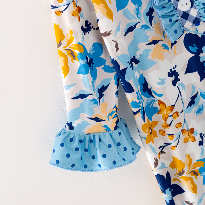 (In Stock G24-05-02)Baby Girls Floral Print Romper