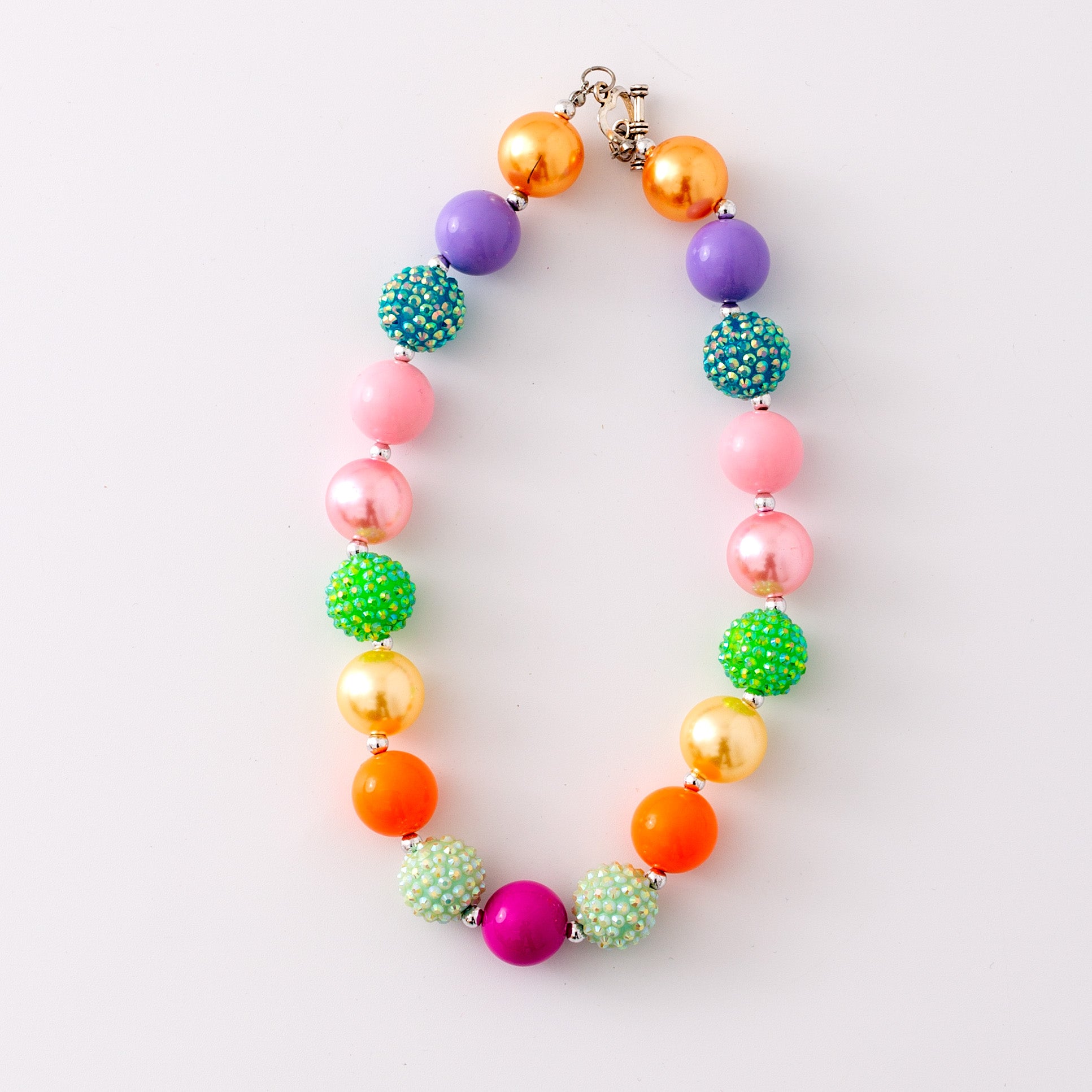 (In Stock G11 G12)Girls Rhinestone Beaded Necklace