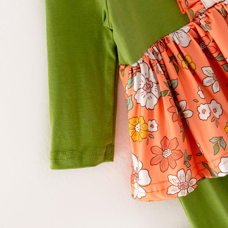 (In Stock G32-04-03)Baby Girls Floral Print Ruffled Romper