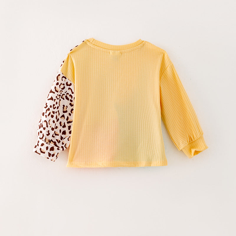 (In Stock G25-04-02 G25-04-03)Mommy & Me Leopard Print Color Matching T-shirt