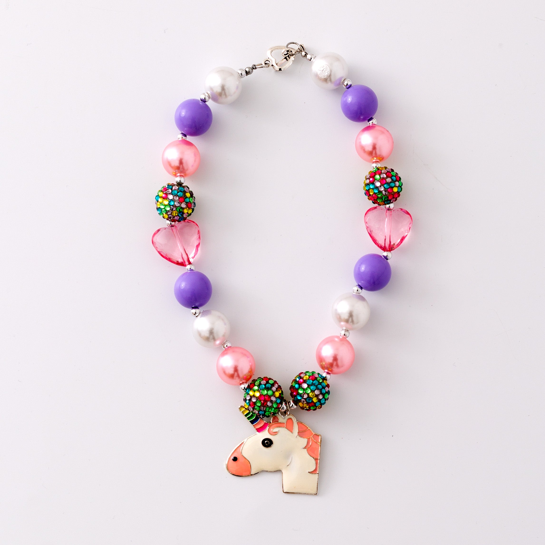 (In Stock G11 G12)Girls Rhinestone Beaded Necklace