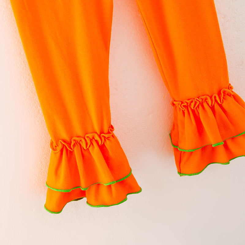 (In Stock G24-05-02)Girls Maple Leaf Print Outfit Set