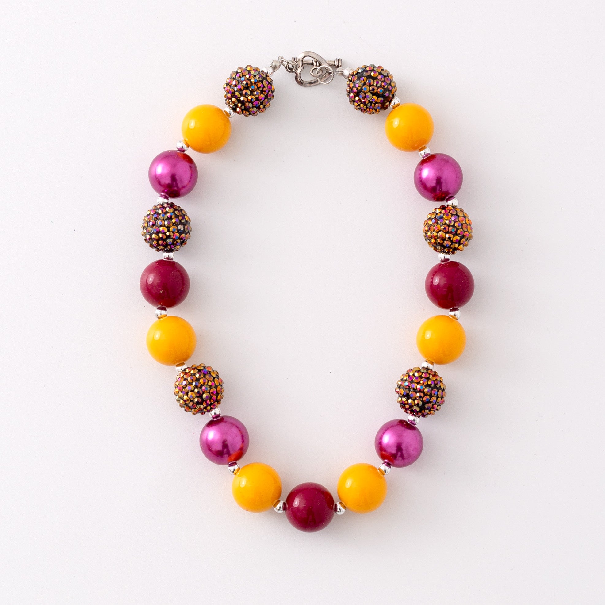 (In Stock G11 G12)Girls Rhinestone Beaded Necklace