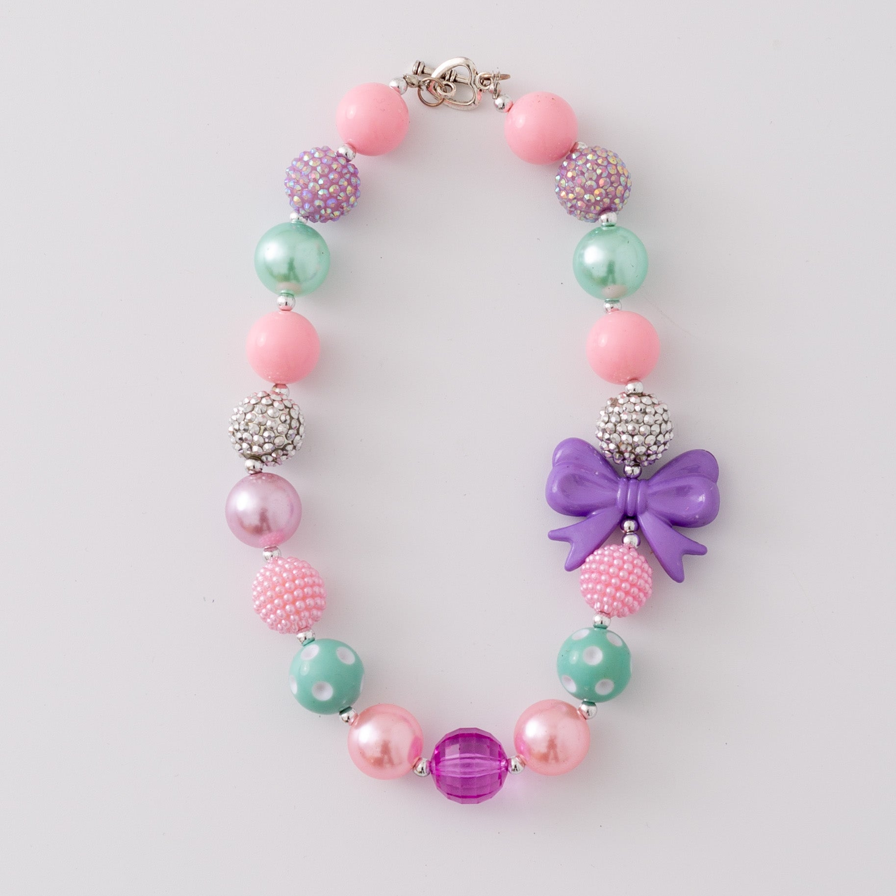 (In Stock G11 G12)Girls Rhinestone Beaded Necklace