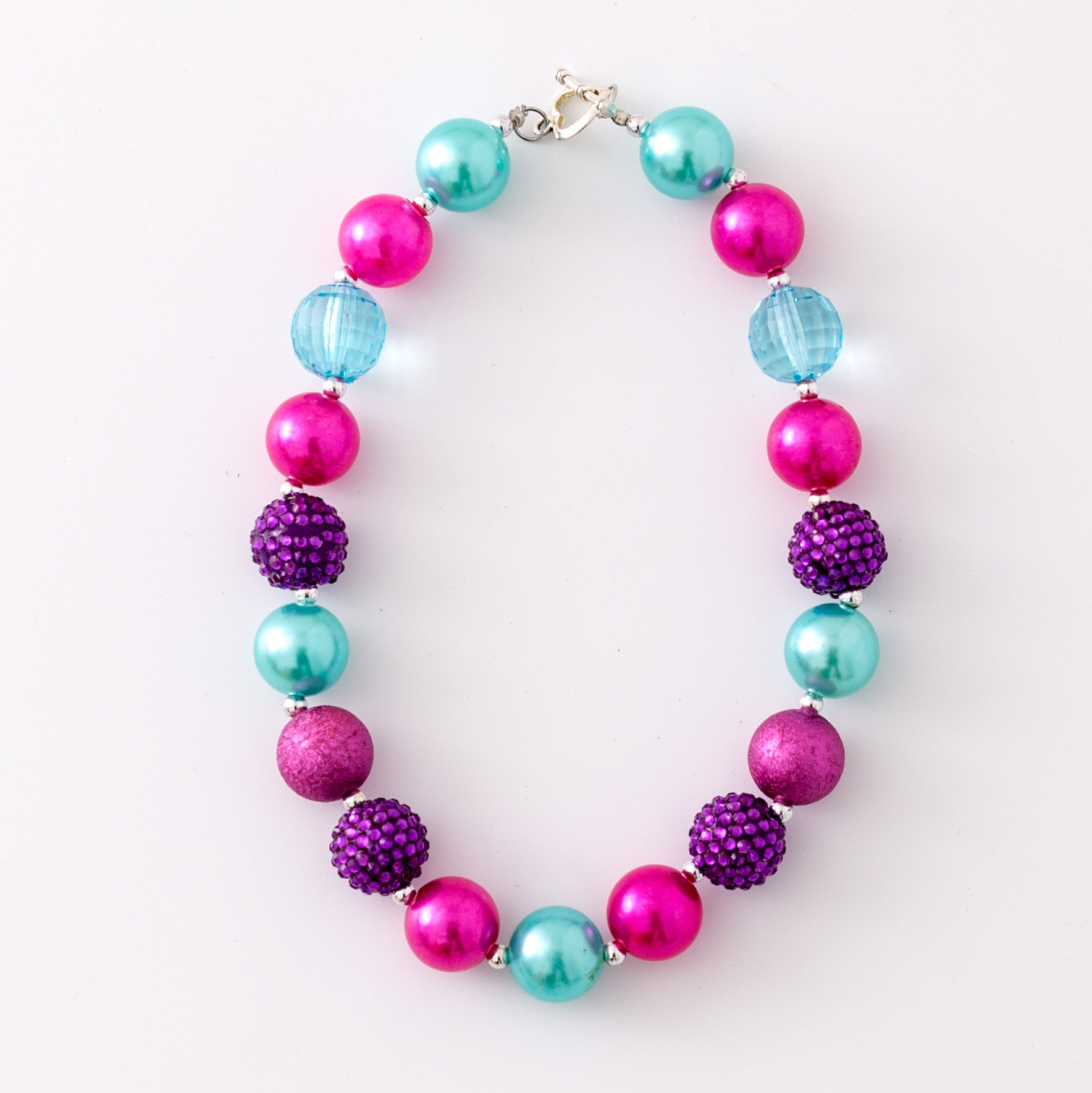 (In Stock G11 G12)Girls Rhinestone Beaded Necklace