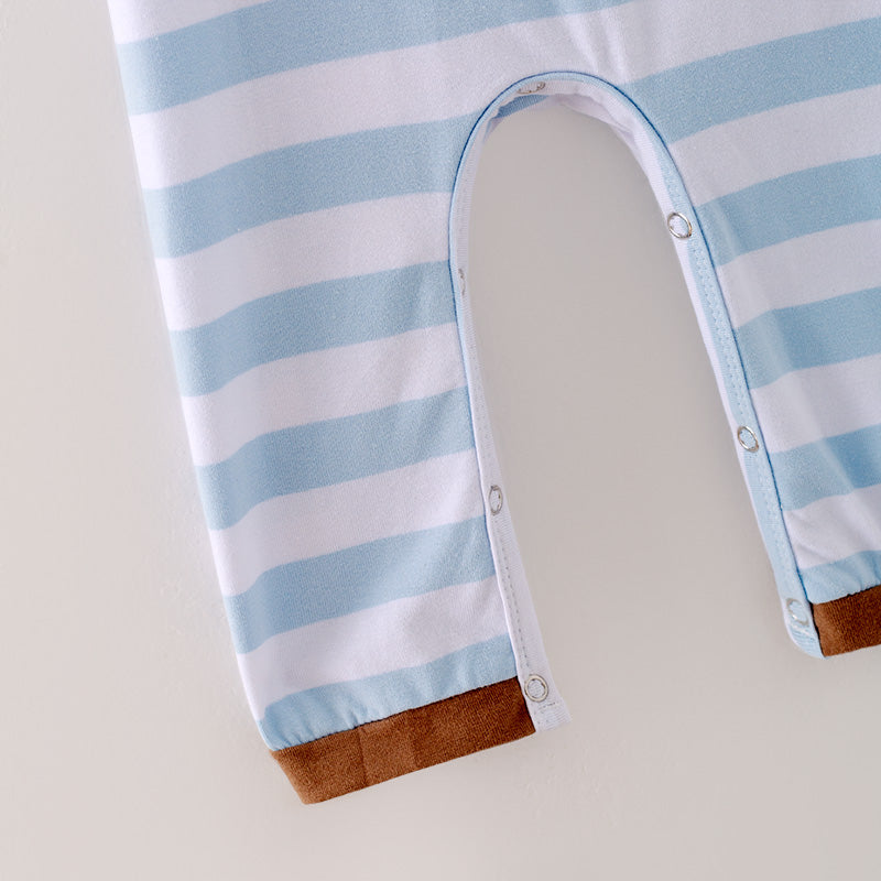 (In Stock A3-3-1)Baby Boys Easter Bunny Applique Cotton Romper