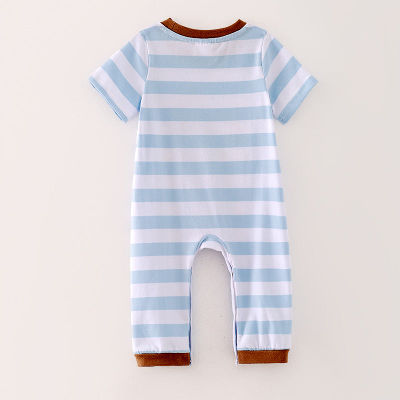 (In Stock A3-3-1)Baby Boys Easter Bunny Applique Cotton Romper