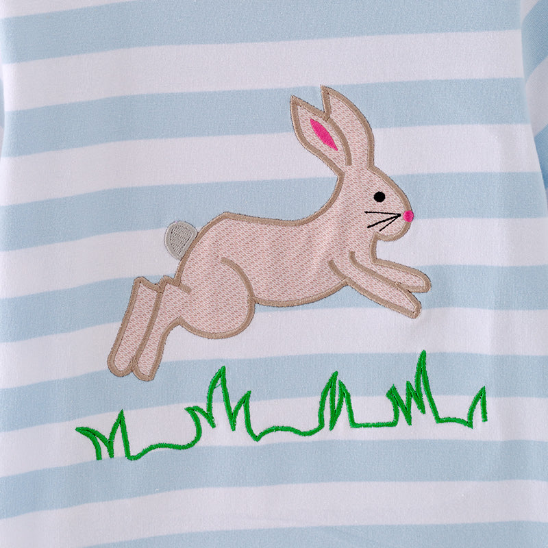 (In Stock A3-4-2)Boys Easter Bunny Applique Cotton Top