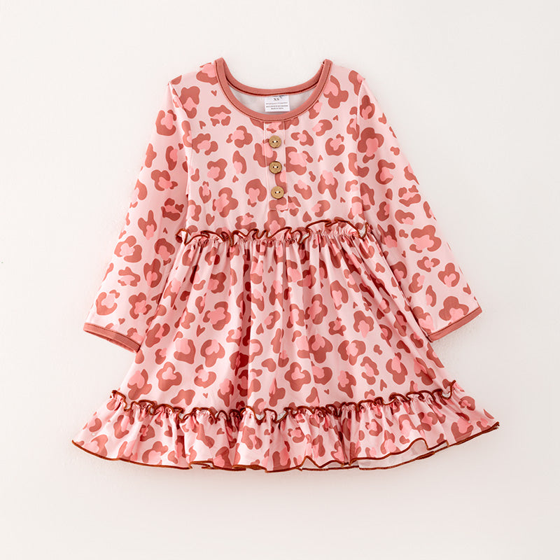 (In Stock G32-04-02)Girls Leopard Print Dress