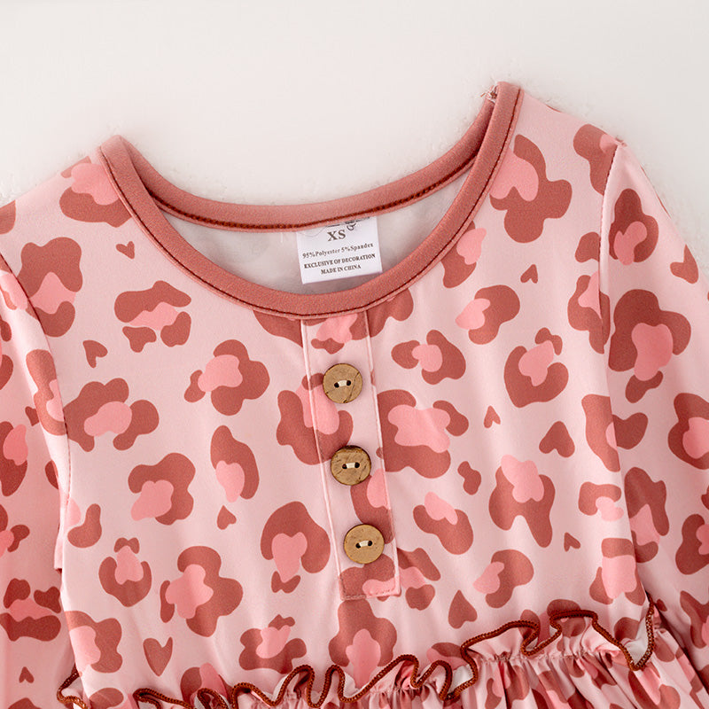 (In Stock G32-04-02)Girls Leopard Print Dress